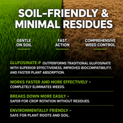 Glyphosate Herbicide Concentrate for Weed Control – Systemic Formula for Agriculture, Garden & Land Care (Yellow)